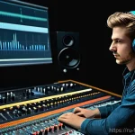 폴 사이먼의 Graceland 앨범 리마스터 과정 - **Prompt:** "A highly detailed, realistic image of a professional sound engineer, of ambiguous gende...